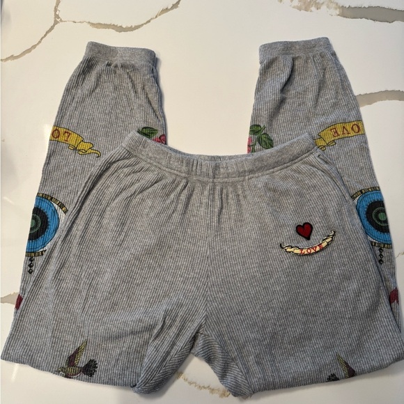 Lauren Moshi Gray Joggers with Floral Print - Sz XS - Picture 5 of 7